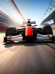 Foto op Canvas red formula racing car in competition ai generated © XMind