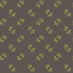 Simple flora leaves composition, seamless pattern