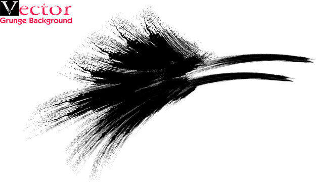 Bird logo icon Hand drawn brush, Grunge Brush Strokes Banner Background, Black grunge brush bird silhouette isolated on white background.eps8