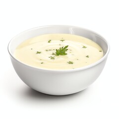french vichyssoise soup in bowl real photo