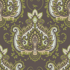 Abstract damask seamless pattern, floristic print