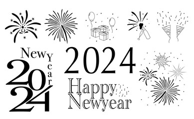 happy new year 2024 vector celebration fireworks christmas