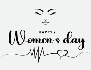 Vector international womens day and drawn lettering.