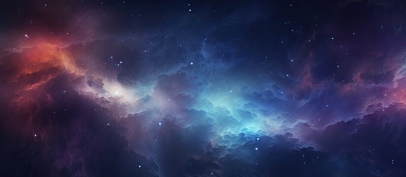 Abstract cosmos background, parallel world of matter absorption, universal chaos nebula.