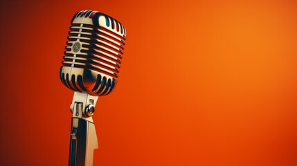 Retro Style Microphone on Background