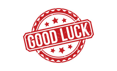 Good luck Red Rubber Stamp vector design.