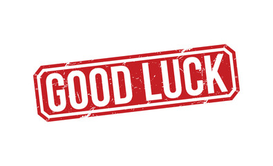 Good luck stamp red rubber stamp on white background. Good luck stamp sign. Good luck stamp.
