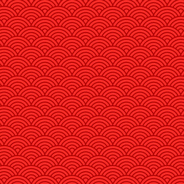 Chinese traditional pattern background. Abstract texture ornament. East Asian decorative vector decoration in red scarlet color.