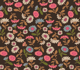 Fototapeta na wymiar flower seamless pattern on background