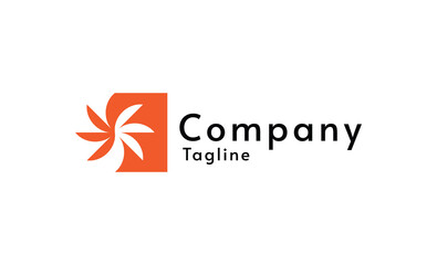 Vector logo Abstract illustration of fan from an air conditioner.