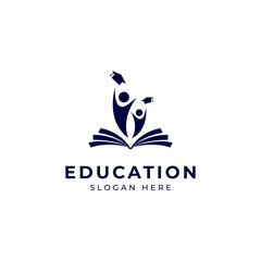 Education Logo Template. Graduation celebration design with books. Education logo.