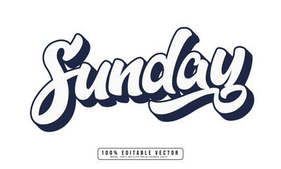 Sunday editable text effect graphic style
