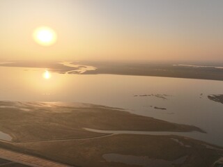 Scenery of Poyang Lake in Jiangxi, China, a paradise for migratory birds