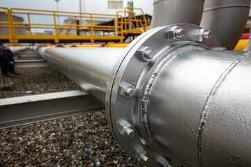 Pipe line flowing gray flange oil