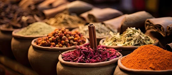 Foto op Aluminium Spice market in Dubai - vibrant selection of herbs and spices. © 2rogan