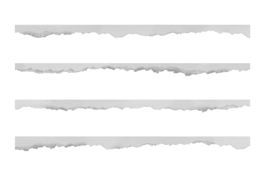 Ripped paper set on transparent background PNG