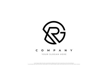 Initial Letter RG Logo or GR Monogram Logo Design - obrazy, fototapety, plakaty