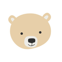 Obraz na płótnie Canvas simple portrait or face of cute bear isolated, animal head. Vector illustration can used for print, nursery poster, t-shirt design, baby textile, postcard. 