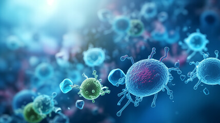 3d rendered illustration of a bacteria - obrazy, fototapety, plakaty