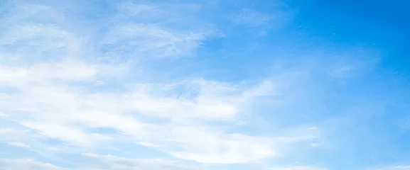 Tuinposter Blue Sky Background Heaven Summer Nature Light White Cloud Beauty Bright Color Day Environment Sunlight Beautiful Weater Air Scene Zero Carbon Cloudscape Outdoor Cloudy Hight View. © wing-wing