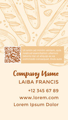 Bakery shop business card with name and company