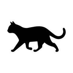 A cat running vector silhouette
