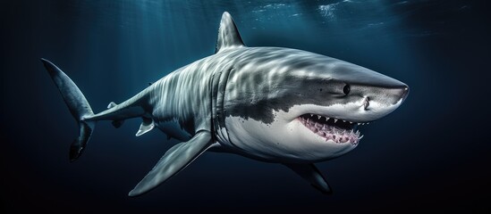 Naklejka premium Shallow sighting of great white shark.