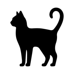 A cat standing vector silhouette