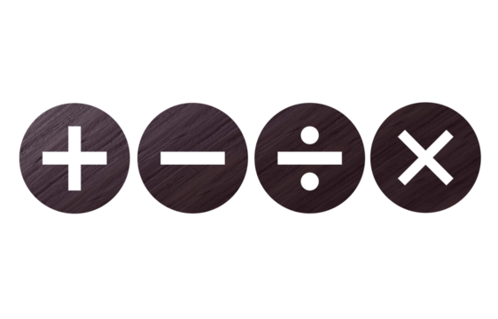 mathematic icon symbol wood brown with texture
