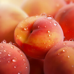 Peach with water drops 