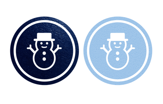 Snowman icon symbol blue with texture