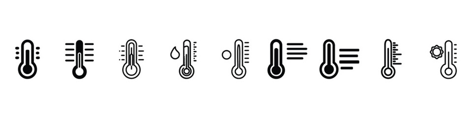 thermometer icon, Thermometer vector icon. Thermometer for measuring the temperature of icons. The thermometer icon for weather. Thermometer icon flat design. Thermometer Icon - obrazy, fototapety, plakaty