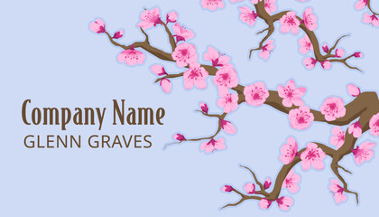 Company name on business card with sakura tree © Sonulkaster