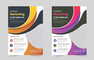 Vector corporate/ marketing/ business flyer template design with different color