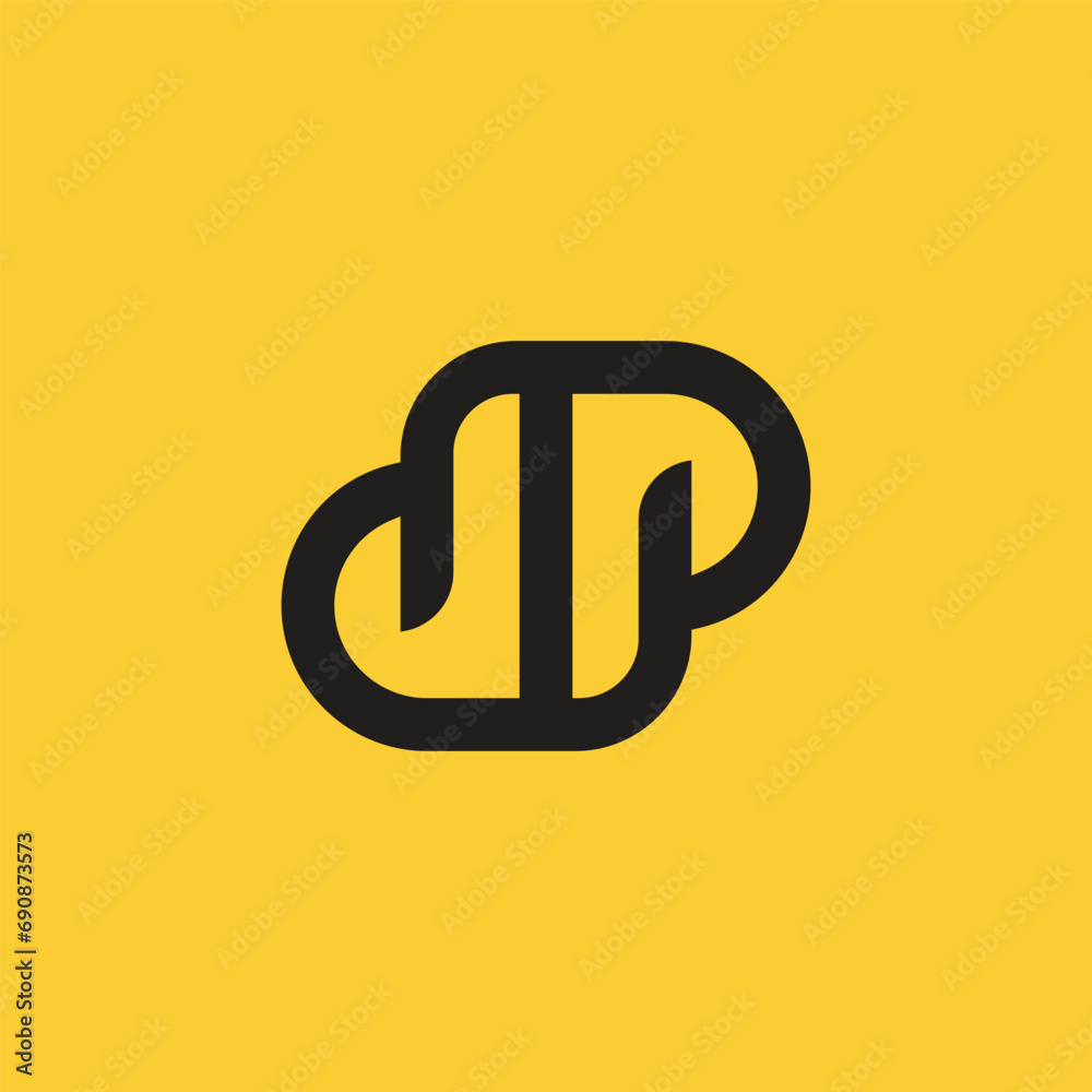 Sticker modern DP monogram letter logo design