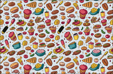 Fast food vector art, Colorful vector food items, food items, symbols on the fast food theme, collection element Fast food, fastfood objects and symbols