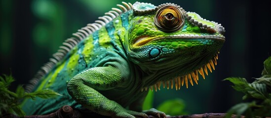 Fototapeta premium Stunning animal picture with vibrant green colors.