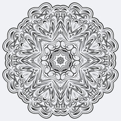 Circular pattern in form of mandala for Henna, Mehndi, tattoo, decoration. Decorative ornament in ethnic oriental style.