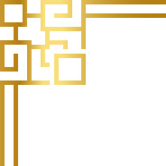 Chinese New Year Golden Corner Border Decoration, Oriental Border Corner vector