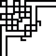 Chinese New Year Corner Border Decoration, Oriental Border Corner vector