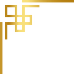 Fototapeta premium Chinese New Year Golden Corner Border Decoration, Oriental Border Corner vector