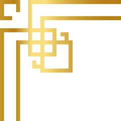 Chinese New Year Golden Corner Border Decoration, Oriental Border Corner vector