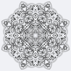 Abstract christmas snowflake. The winter design element is isolated on a white background. Vector New Year's illustration.