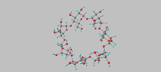 Cyclodextrin molecular structure isolated on grey
