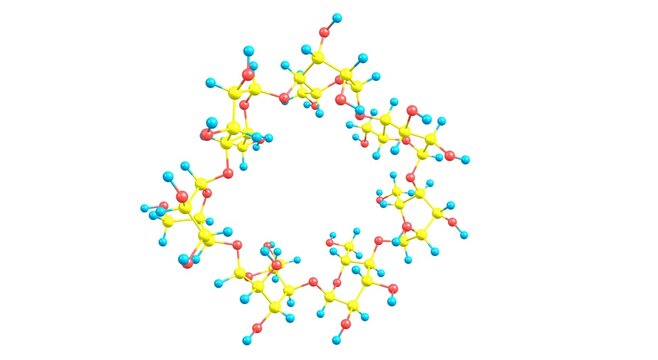 Cyclodextrin molecular structure isolated on white