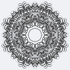 Line art snowflake. Ice crystal winter symbol. Template for winter Christmas design. Isolated vector illustration