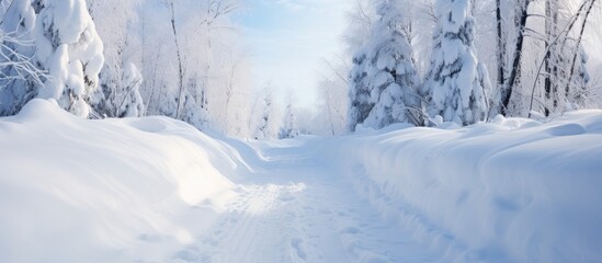 Fototapeta na wymiar snow blocking the path