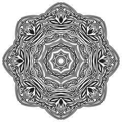 Black Line Snowflake Doodle Elements Winter Vector