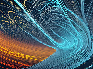 Abstract flowing lines for background wallpaper. Digital technology, Data techno design, smooth waves concept. Data flowing technology 