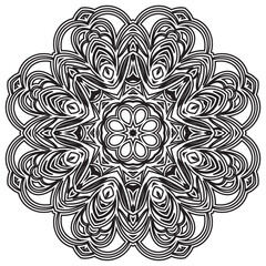Black Line Snowflake Doodle Elements Winter Vector